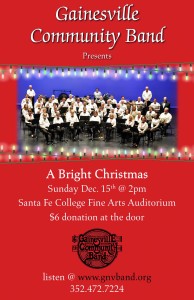 Gville Community Band xmas Poster 2013